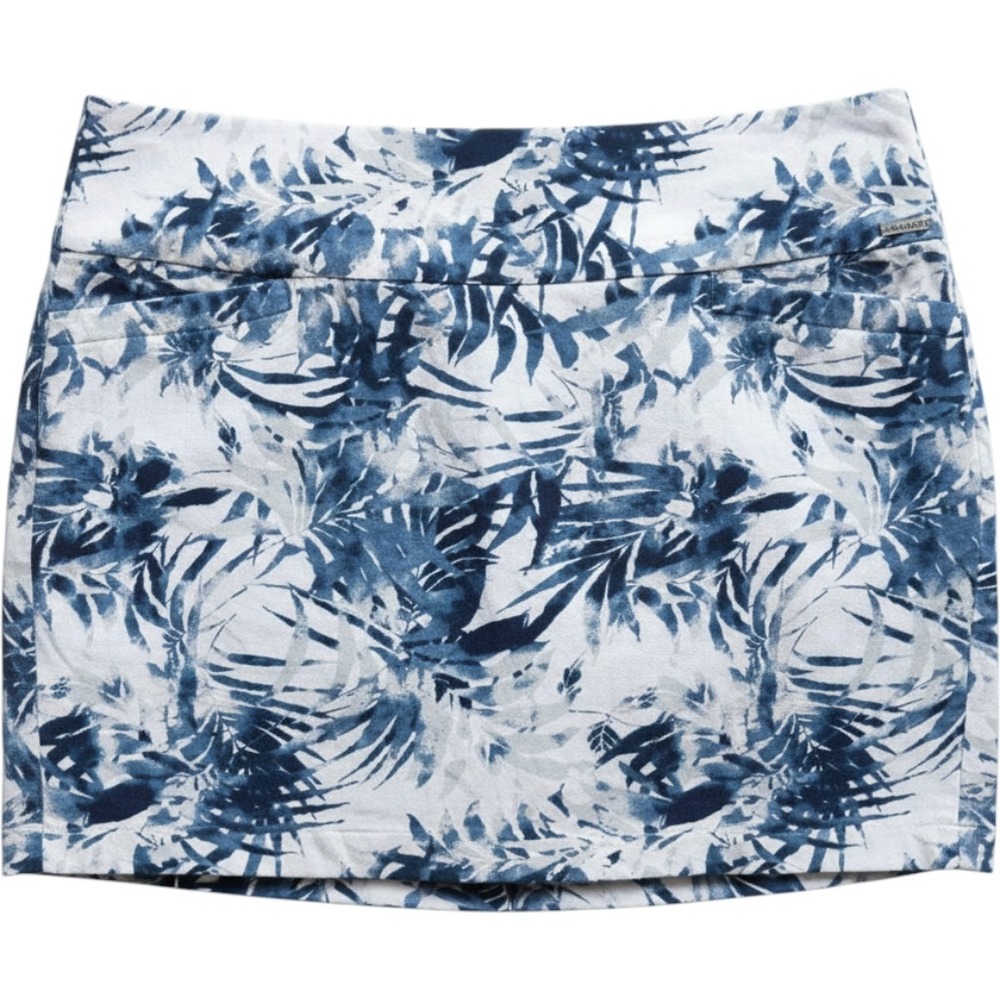 S.C. & CO. Skort Womens XL Blue Gray Tropical Palm Print Golf Tennis Athletic